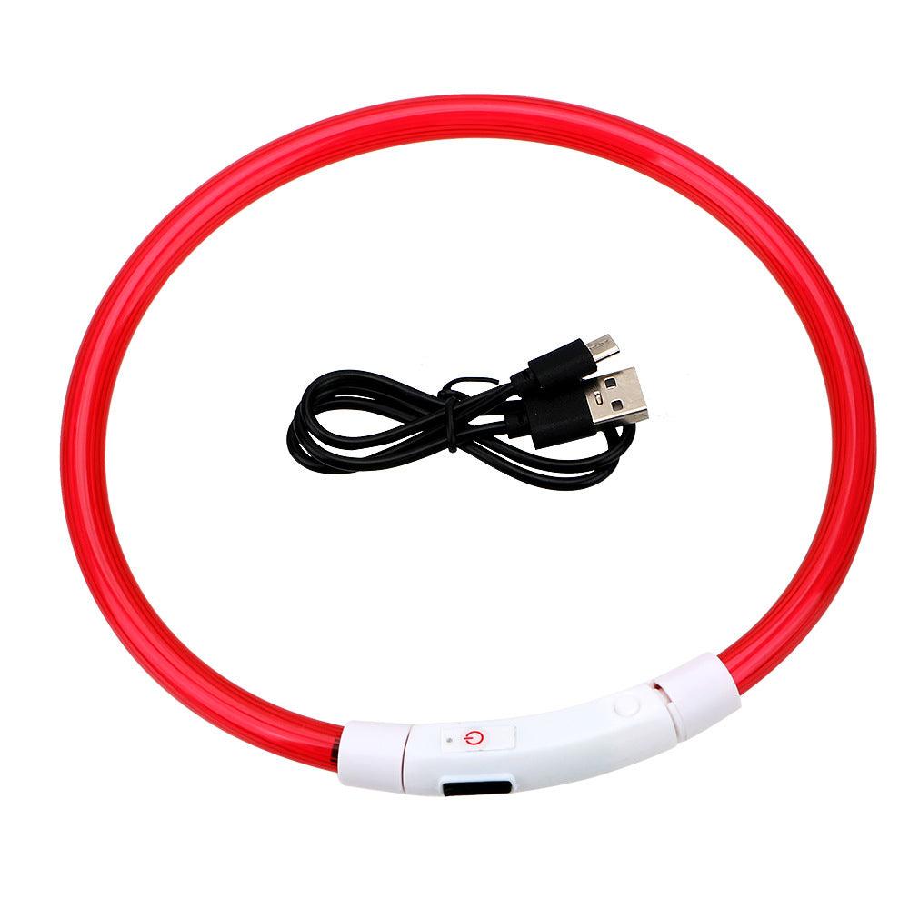 USB Rechargeable LED Pet Collar — 3 Flashing Modes, Glow-in-the-Dark