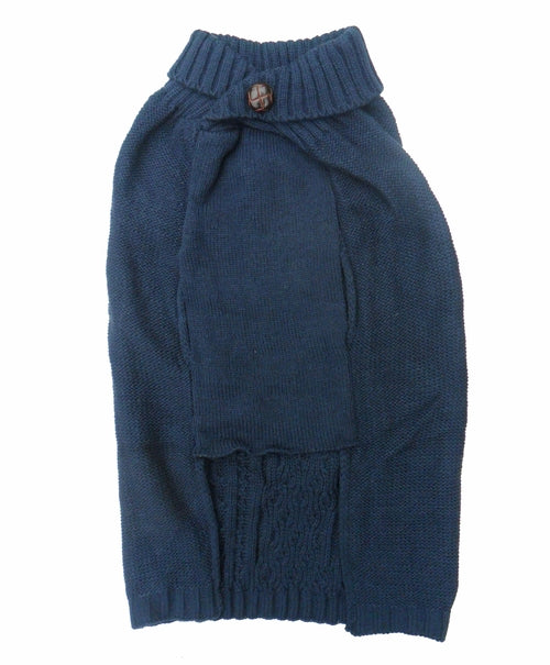 Cable Knit Dog Sweater — Classic Turtleneck Jumper in Blue, Berry, Beige, Black & Gray
