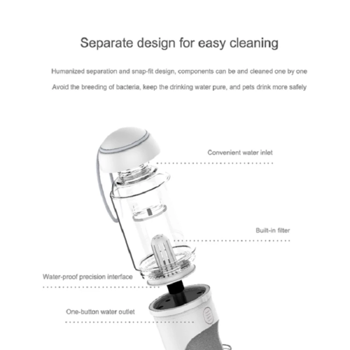 Outdoor Pet Water Bottle with Drinking Trough — 330mL Travel Dispenser for Dogs & Cats