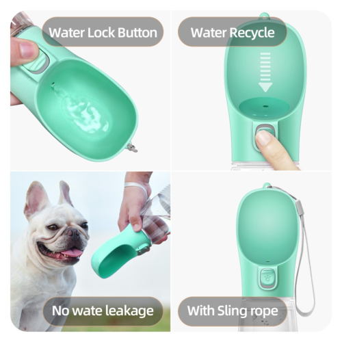 Outdoor Pet Water Bottle & Feeder — Portable Travel Dispenser for Dogs & Cats