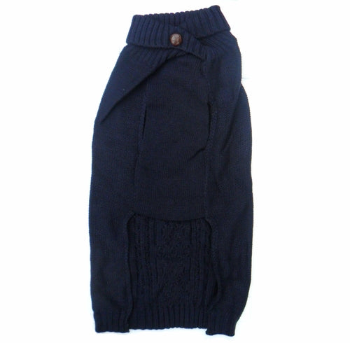Cable Knit Dog Sweater — Classic Turtleneck Jumper in Blue, Berry, Beige, Black & Gray