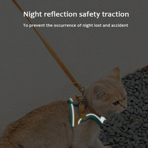 Reflective Cat Harness & Leash Set — Escape-Proof Adjustable Vest for Cats