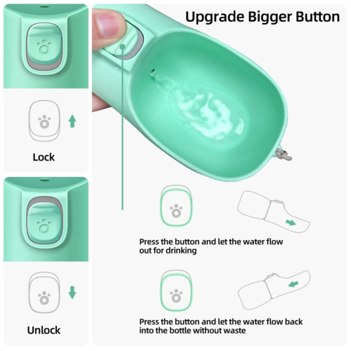 Outdoor Pet Water Bottle & Feeder — Portable Travel Dispenser for Dogs & Cats