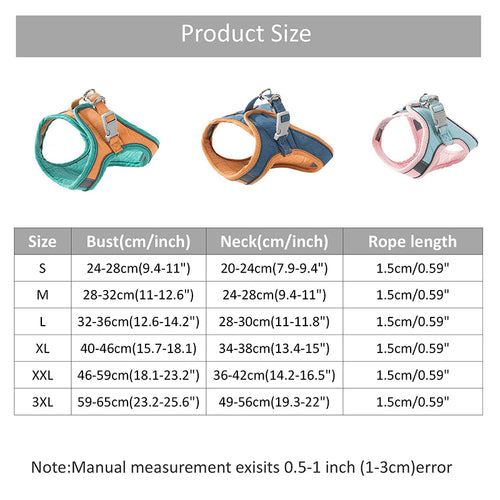 Reflective Cat Harness & Leash Set — Escape-Proof Adjustable Vest for Cats