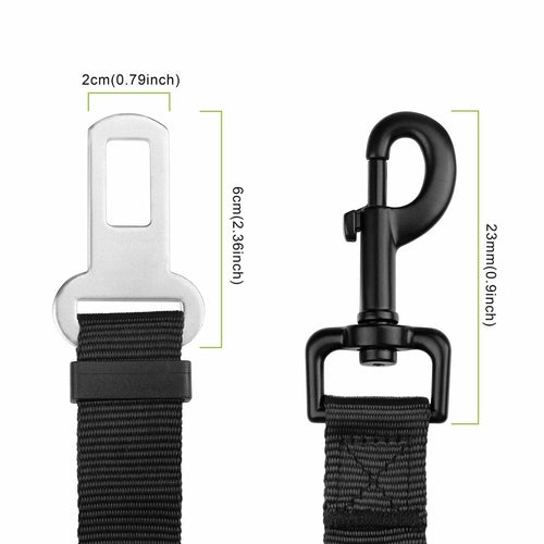 Dog Car Seatbelt Safety Tether 2-Pack — Adjustable Nylon Restraint for All Vehicles
