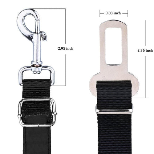 Dog Car Seatbelt Safety Tether 2-Pack — Adjustable Nylon Restraint for All Vehicles