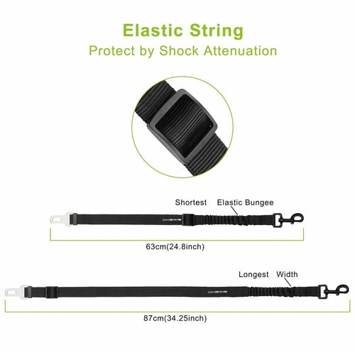 Dog Car Seatbelt Safety Tether 2-Pack — Adjustable Nylon Restraint for All Vehicles