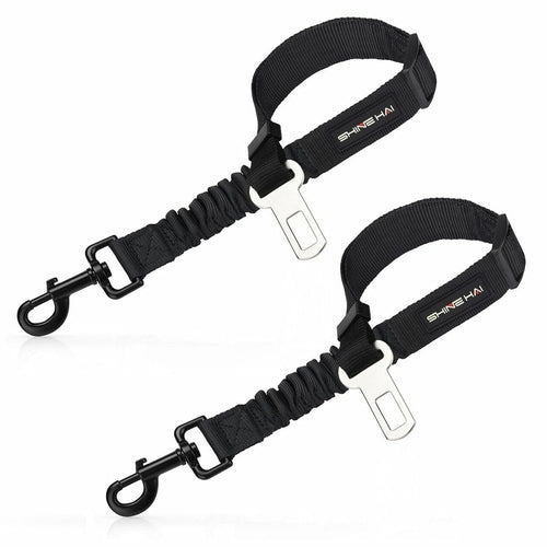 Dog Car Seatbelt Safety Tether 2-Pack — Adjustable Nylon Restraint for All Vehicles