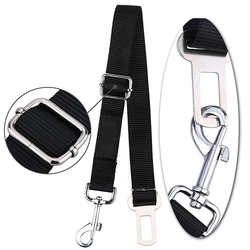 Dog Car Seatbelt Connector — Adjustable 2-Pack Safety Tether for All Vehicles
