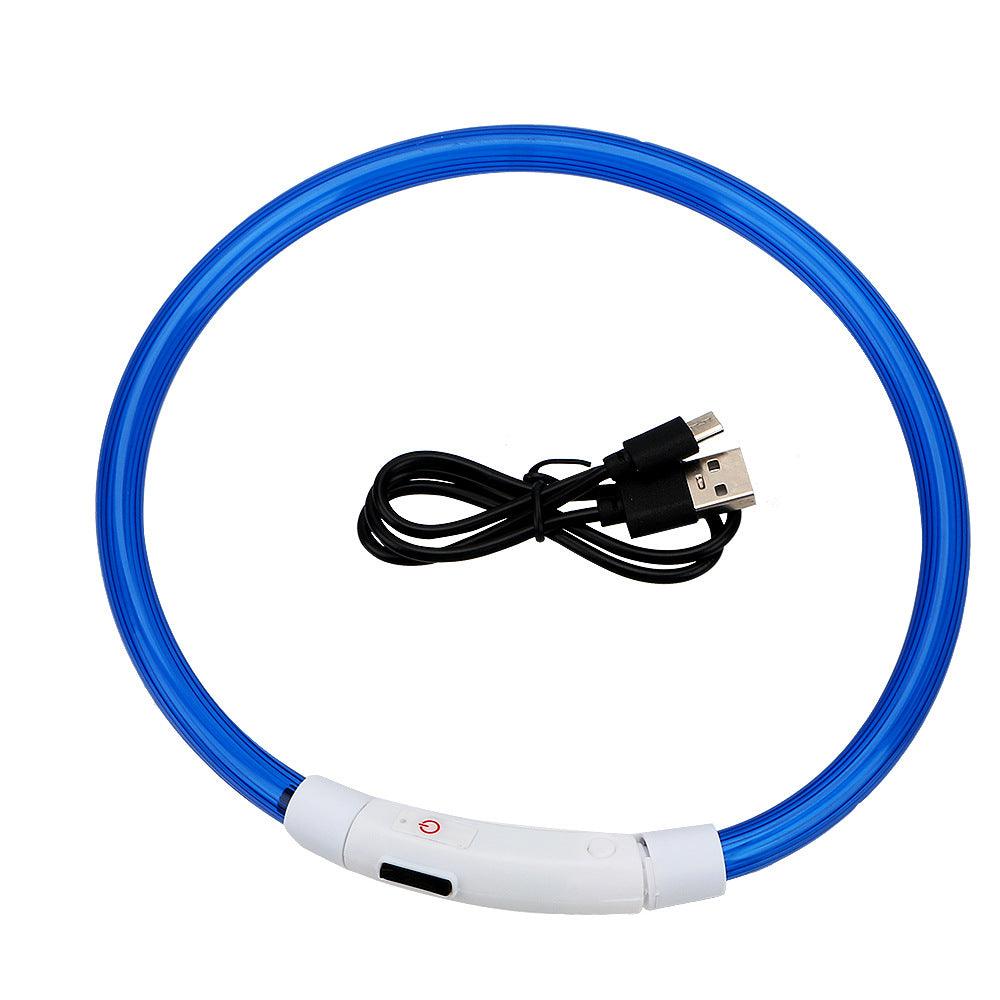 USB Rechargeable LED Pet Collar — 3 Flashing Modes, Glow-in-the-Dark
