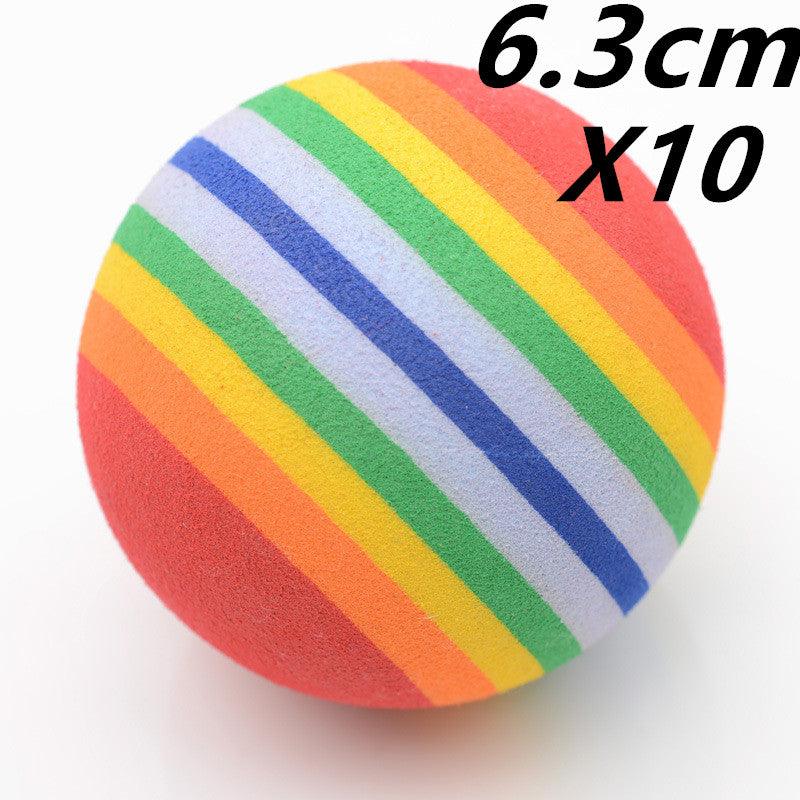 Rainbow Pet Play Balls — Colorful Foam Toy Balls for Cats & Dogs