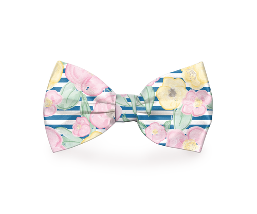 Floral Dog Bow Tie — High-Quality Fabric, Elastic Loop Collar Attachment