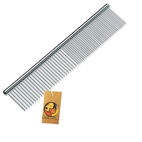 Professional Pet Grooming Comb — Rounded Stainless Steel Teeth for Dogs, Cats & Rabbits