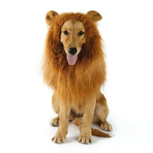 Lion Mane Dog Wig — Faux Fur Halloween & Costume Party Pet Wig