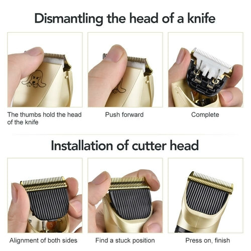Professional Pet Hair Clipper Set — USB Rechargeable Electric Dog Grooming Trimmer