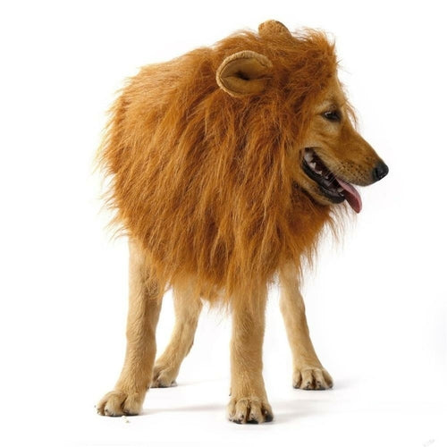 Lion Mane Dog Wig — Faux Fur Halloween & Costume Party Pet Wig