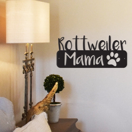 Dog Mama Metal Wall Art — Custom Breed Steel Decor, Made in the USA